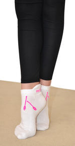 Chaussettes Pastorelli Elite blanc ou noir avec motif massues rose fluo