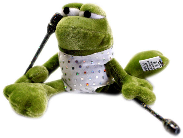 RAYA la grenouille avec massues pailletées