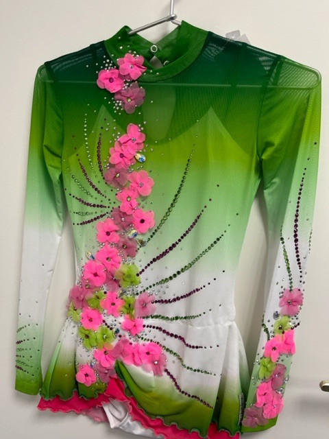 Justaucorps Pastorelli "Bouquet" Vert/Blanc/Rose Taille S (34/36)
