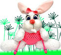 KIRA le lapin avec massues rose fluo