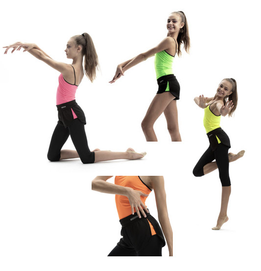 NOUVEAU ! Short noir avec bande couleur fluo
