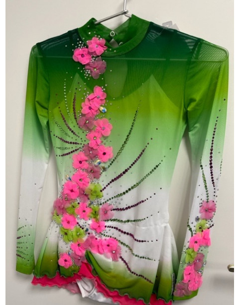 Justaucorps Pastorelli "Bouquet" Vert/Blanc/Rose Taille S (34/36)