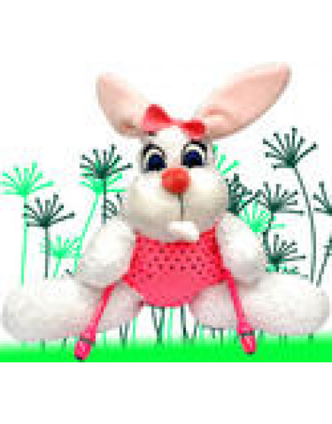KIRA le lapin avec massues rose fluo