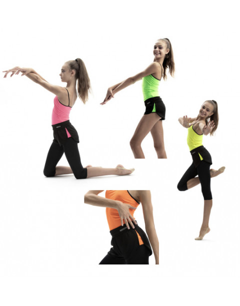NOUVEAU ! Short noir avec bande couleur fluo