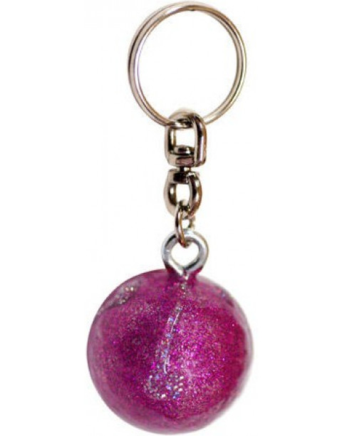 Porte-clés ballon rose fushia/argent